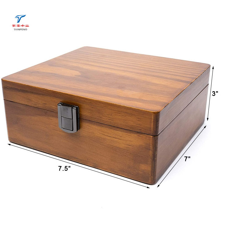 Custom Large Acacia Wood Storage Smell Proof Container Stash Box with Rolling Tray with Lid