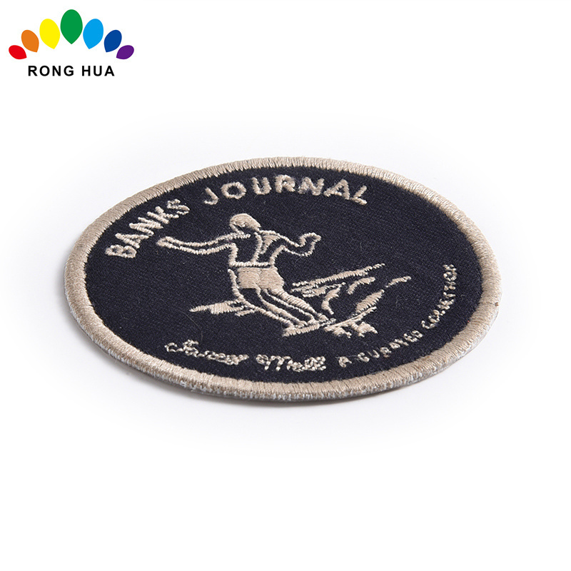 Custom Embroidery Gift Badges Company Logo Brand Print Letters Clothes Fixed Adhesive Patches Badges