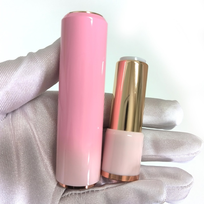 KH120 3pcs Glitter Gradiental Pressed Out Bouncing Empty Lipstick Tube  Pink Round Lipstick Container lip balm tube Customized