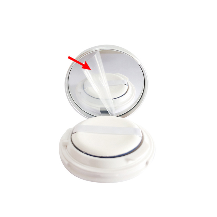 T in stock Ultrathin white compact powder case bb air cushion box with Mirror