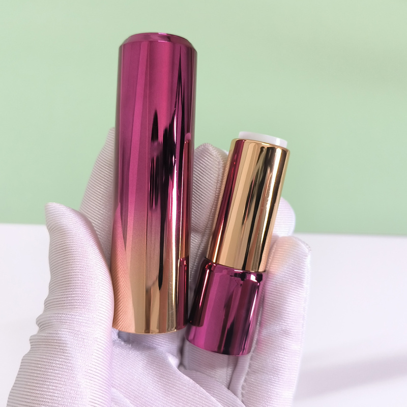 KH119 3pcs Glitter Gradiental Pressed Out Bouncing Empty Lipstick Tube  Purple Round Lipstick Container lip balm tube Customized