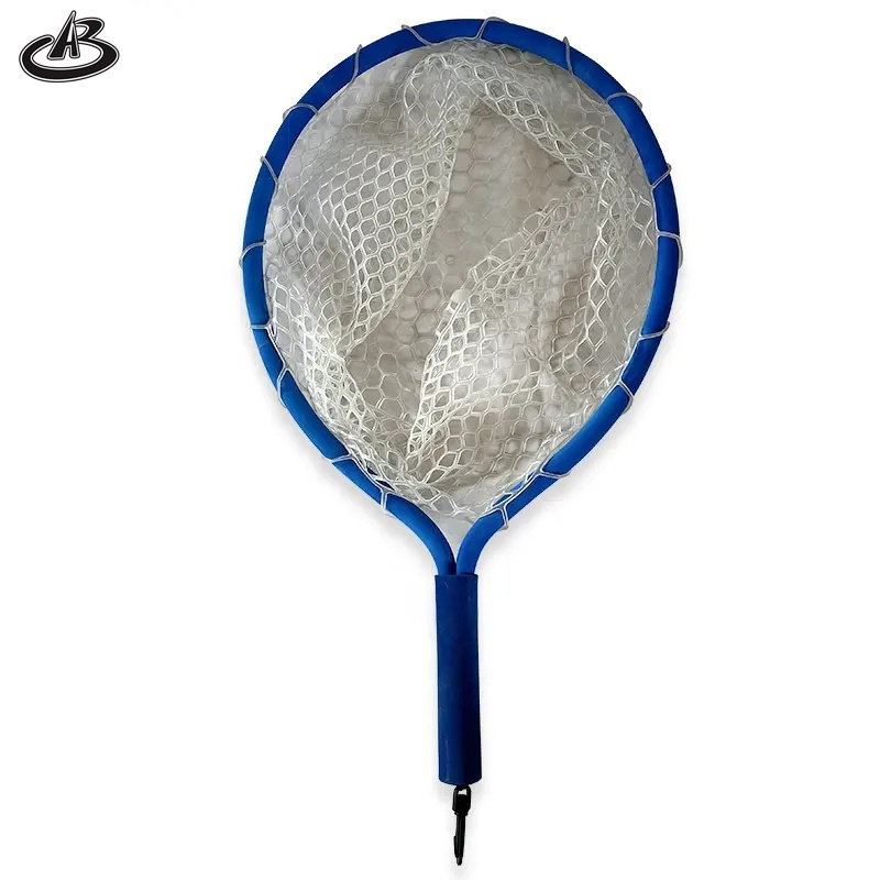 Fly Fishing Landing Net Carp Bass Trout Alloy Frame Dip Net PVC Rubber Mesh EVA Handle Wading Hand Net