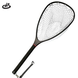 New Light weight long handle Fly Fishing Carbon Ghost Net Fishing Landing Net CBLB05