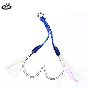 In Stock BKK  Heavy Jigging Hooks Glow Assist Hooks Luminous Double Jig FIshing Slow Lure Jig Hooks