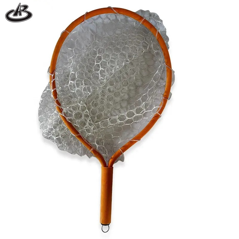 Fly Fishing Landing Net Carp Bass Trout Alloy Frame Dip Net PVC Rubber Mesh EVA Handle Wading Hand Net