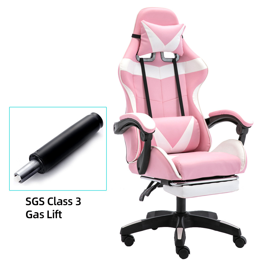 YOUGE Racing Style Ergonomic Game Chair Silla Gamer High Back Black and White Girl Gaming Chair