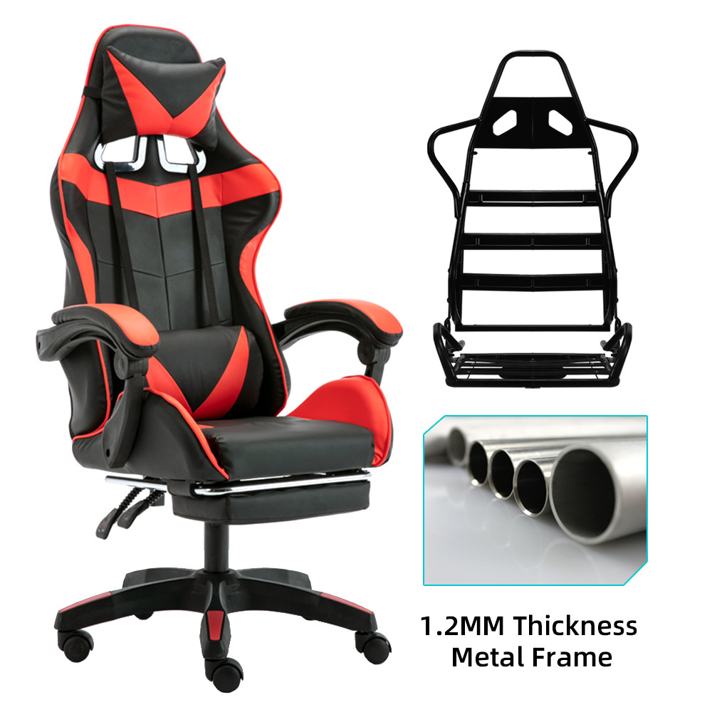 YOUGE Racing Style Ergonomic Game Chair Silla Gamer High Back Black and White Girl Gaming Chair