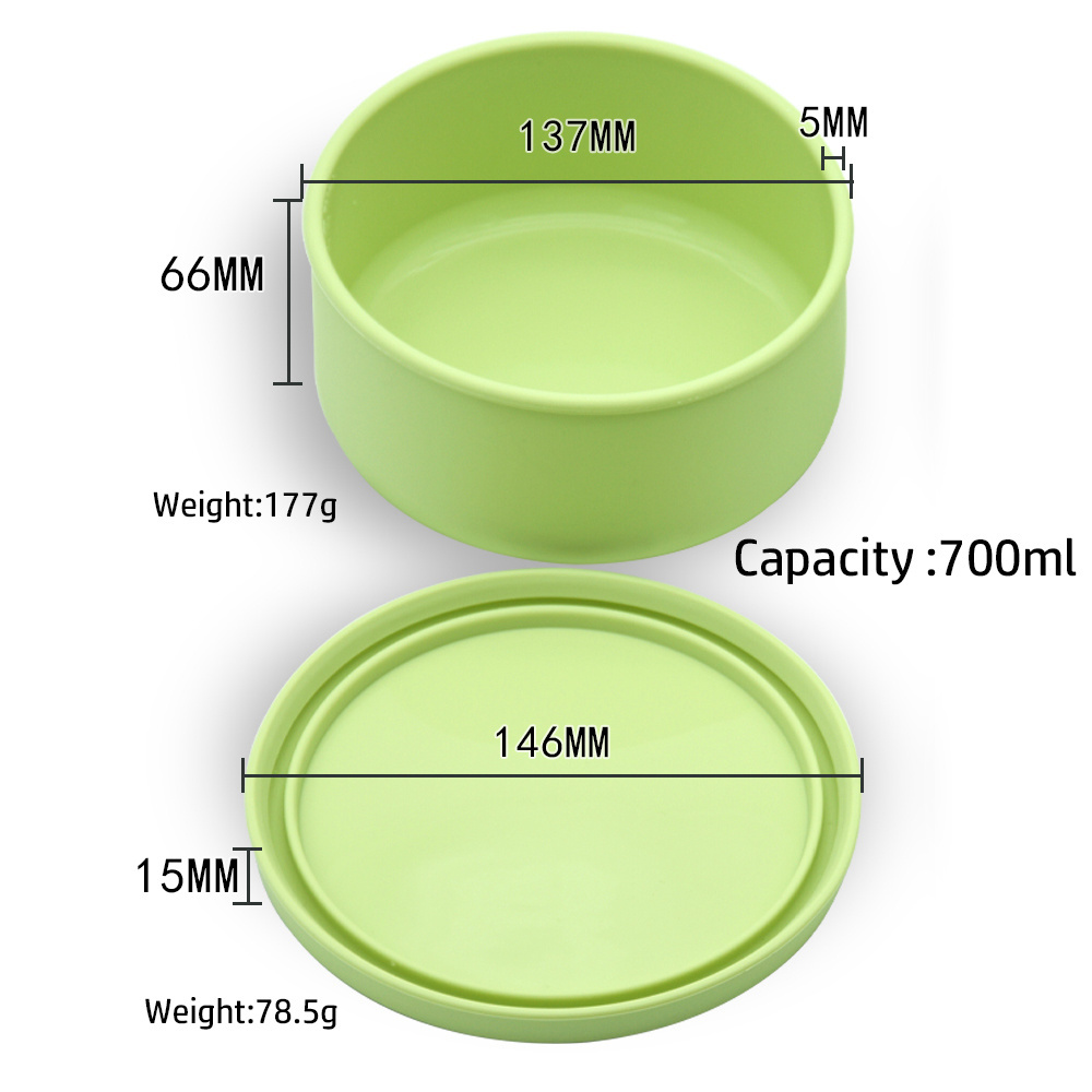 Premium Silicone Salad Dressing Container 250ml 700ml Small Leakproof Dipping Sauce Containers Round Lunch Box with Lids