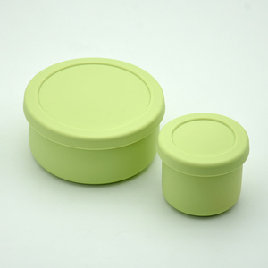 Premium Silicone Salad Dressing Container 250ml 700ml Small Leakproof Dipping Sauce Containers Round Lunch Box with Lids