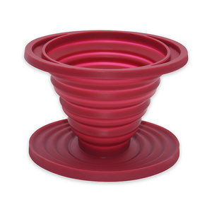 Food grade Collapsible Pour Over Coffee Funnel Filters BPA free Silicone coffee dripper for Hiking