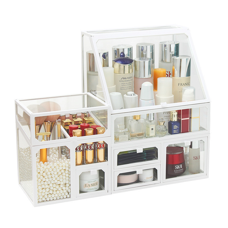 wholesale high-quality  material glass Cosmetics Storage Box Makeup Brushes holder makeup organizer