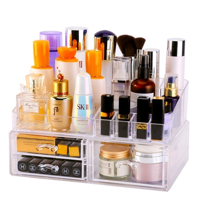 Manufacture Wholesale Clear Transparent  drawer Plastic acrylic  Makeup Organizer  Professional Cosmetic Storage Box