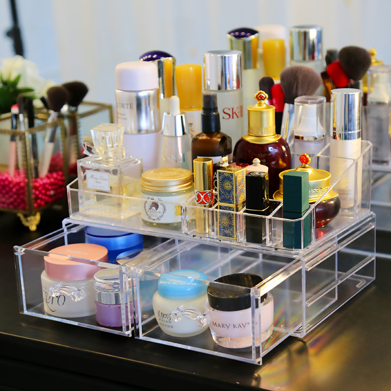 Manufacture Wholesale Clear Transparent  drawer Plastic acrylic  Makeup Organizer  Professional Cosmetic Storage Box