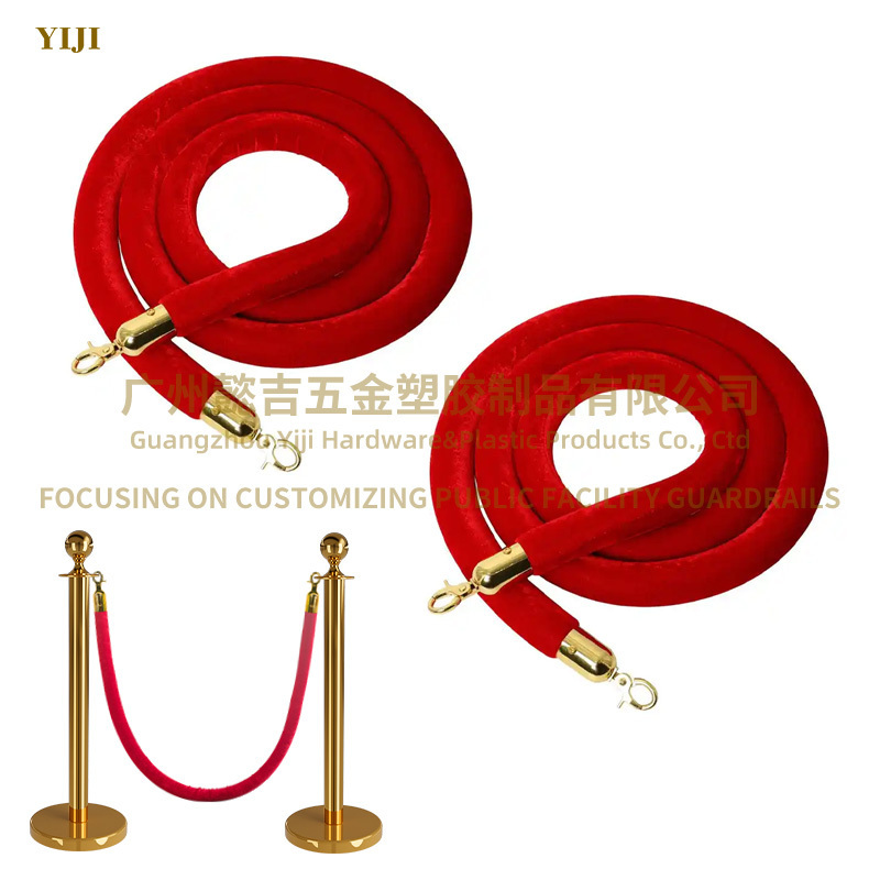 Rope C Stanchions for sale, Red Brown Purple Velvet Rope and Stanchion Stanchion Post Ropes