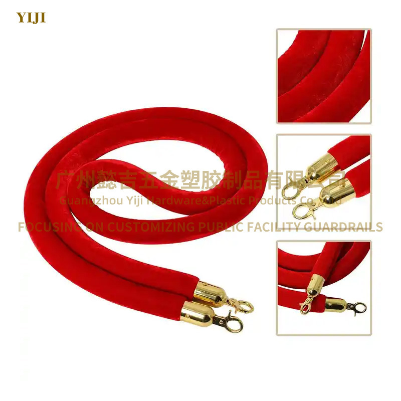 Red Carpet VIP Black And Gold Crown Queue Line Pole Barrier Rope