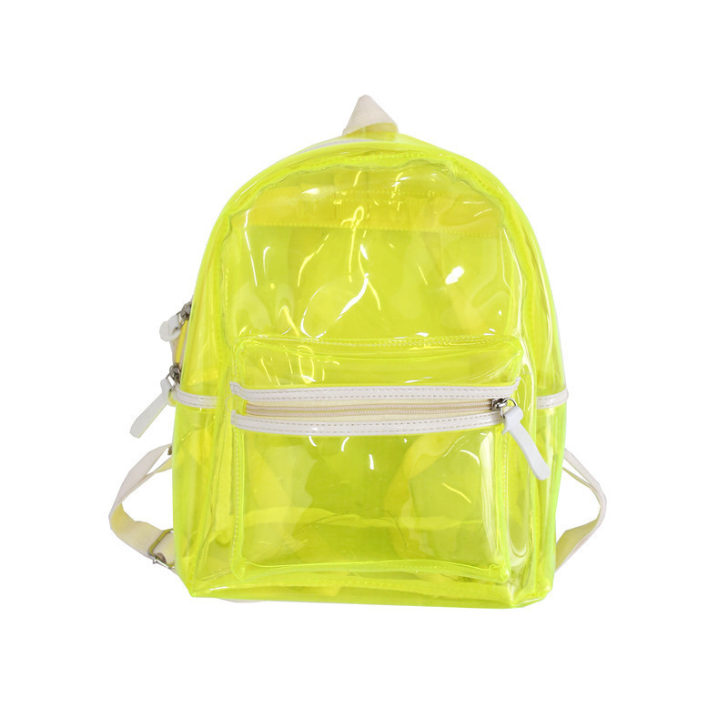 Factory Wholesale Waterproof Jelly School Bag Girls Boys Backpack LED Neon Light Luminous Clear PVC Backpacks