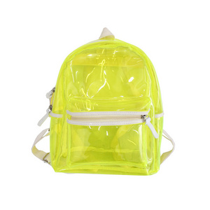 Factory Wholesale Waterproof Jelly School Bag Girls Boys Backpack LED Neon Light Luminous Clear PVC Backpacks