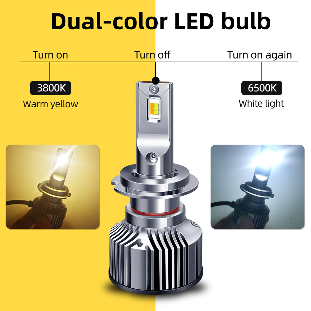 2 color Led car Headlight Motorcycle Bulb  H1 H4 H7 H11 9005 9006  Truck Led Lighting Bulb Led Car Headlight