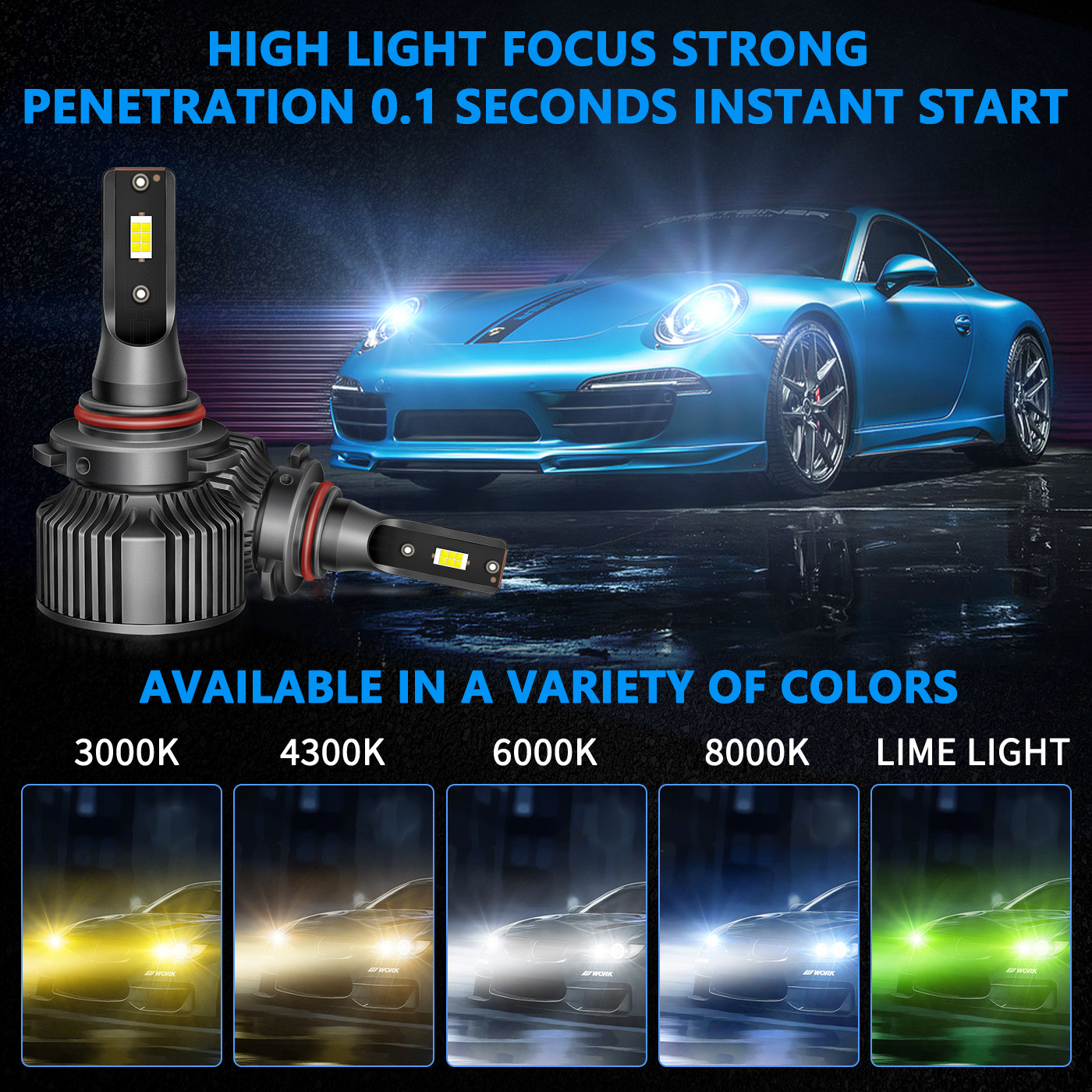 Super Bright Led H13 Headlight High Low Beam 12V For Car H1 H7 9004 9007 H15 H11B 9005 CSP3570 Led Chip LED Headlight Bulbs