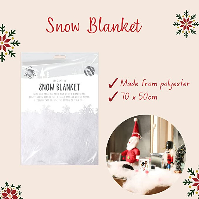 Christmas Snow Bundle - Snow Blanket, Artificial Snowflake and Snow Fringe Garland