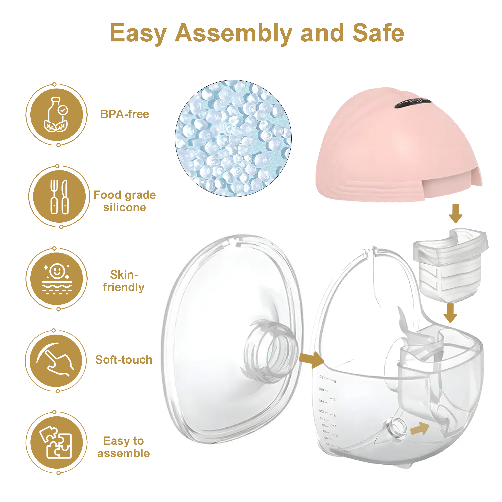 Custom New Arrival Wireless Smart Portable Hands Free Silicone Breast Milk Pump Electric Wearable Breast Pump