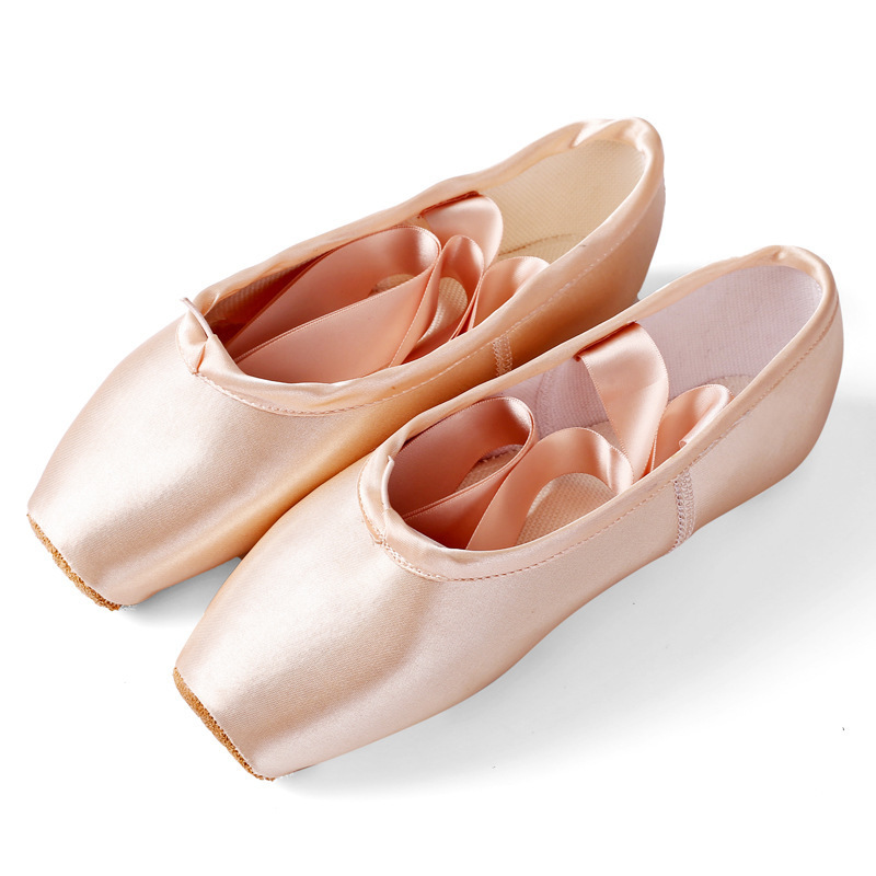 Professional Women ballet shoes silk satin straps flat bottomed children practice dance