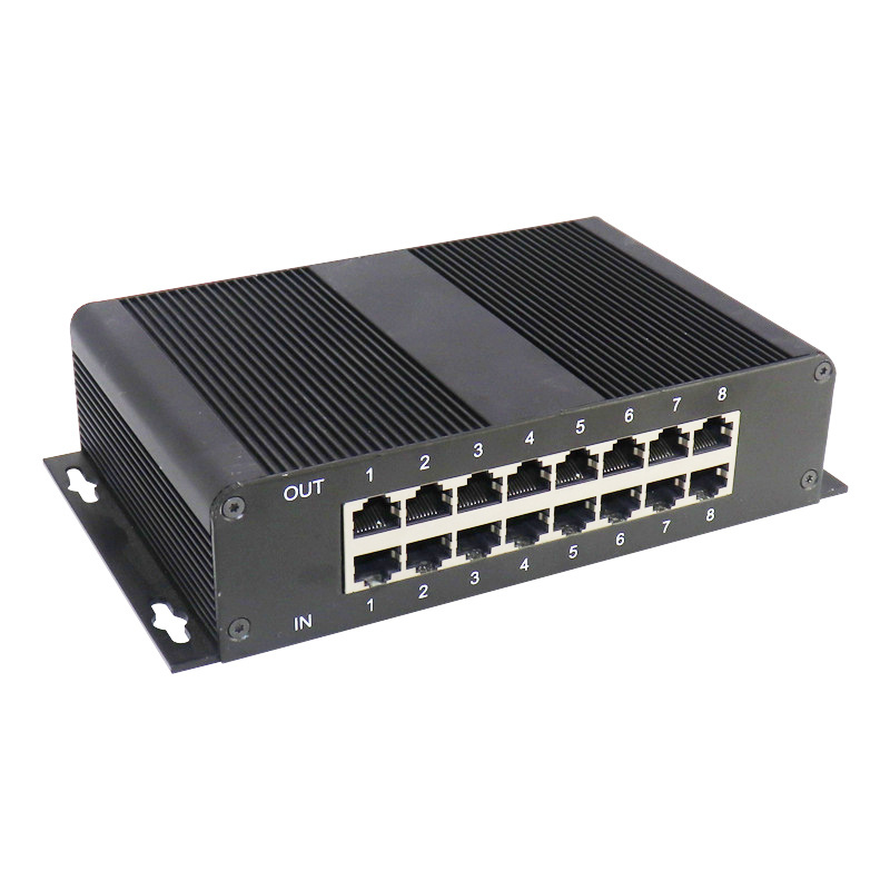 8-Way Monitoring Ethernet Switch PoE 100Mbps/Gigabit Network Lightning Protector Protection Network Signal Protector