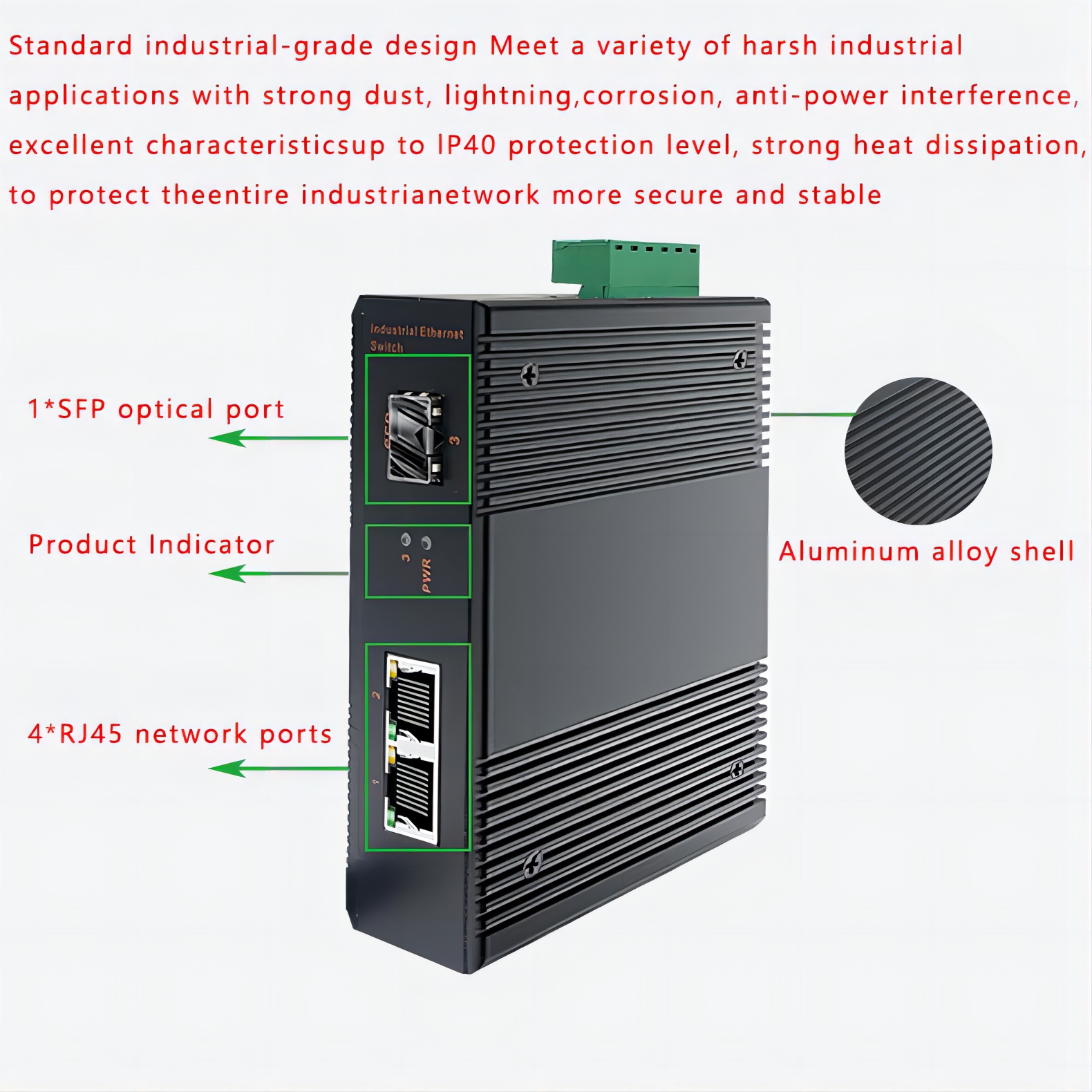 Industrial Switches 100mbps/Gigabit SFP Ethernet Switch Unmanaged Fiber Optic Switches Network