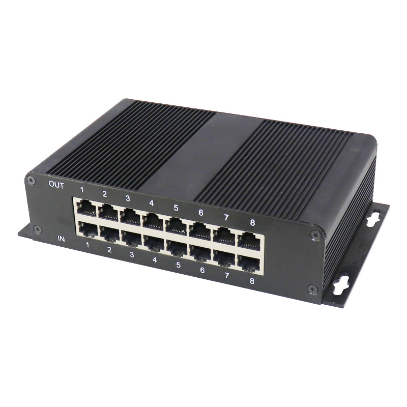 8-Way Monitoring Ethernet Switch PoE 100Mbps/Gigabit Network Lightning Protector Protection Network Signal Protector