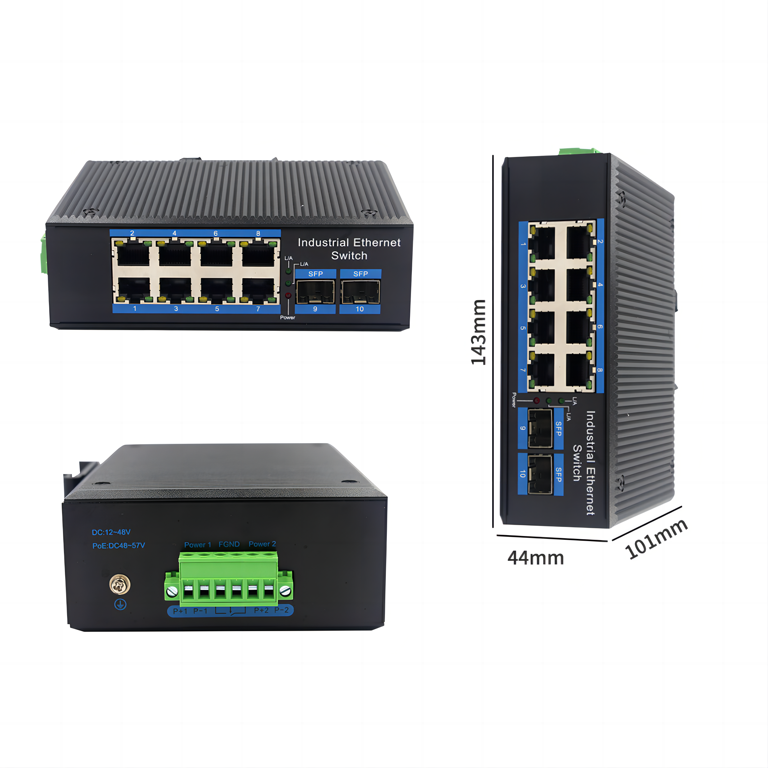 Industrial Gigabit Switch 8 Port Managed Gigabit Switch vlan SFP Optical Media Converter For Security and Surveillance Camera