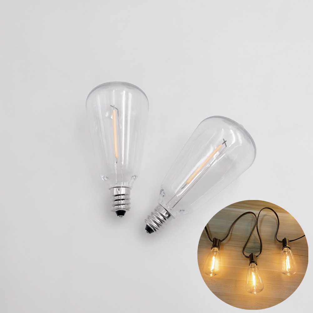 E12 Base LED String Light Bulbs Warm White Bulbs ST38 LED Edison Replacement Light Bulbs String Lights For Indoor Outdoor