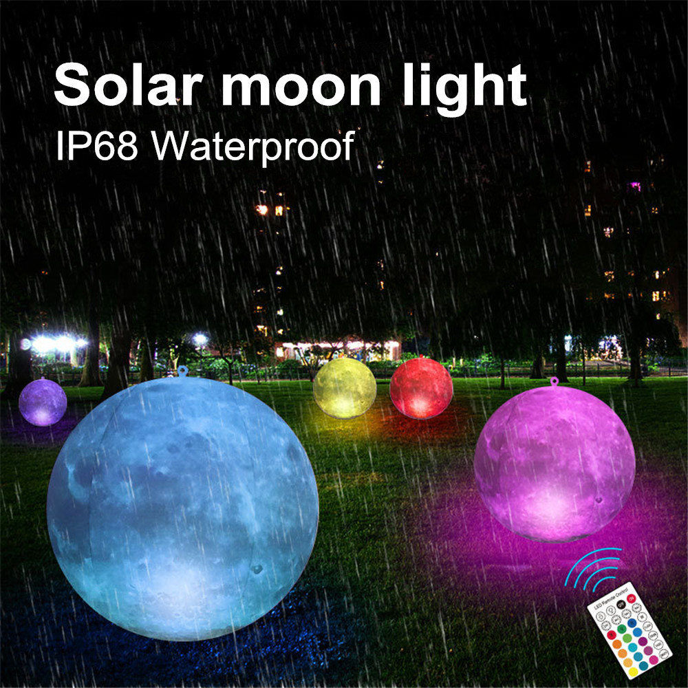 Solar Moon Ball Light Waterproof For Swimming Pool Home Party Garden Holiday Decor