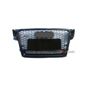 RS4 hot sale Car Front Grid Grille Honeycomb Carbon Fiber Black Grill for Audi A4  2008 2009 2010 2011 2012