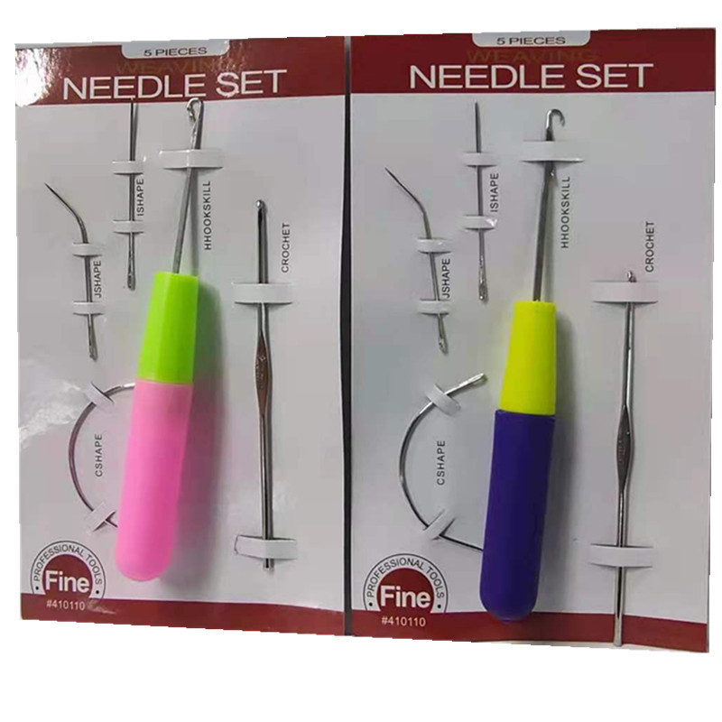 5pcs/Set Plastic Crochet Needle Braiding Latch Hook Weaving Hair Dreadlock Craft Latch Hook Small Crochet Needle Kit Set