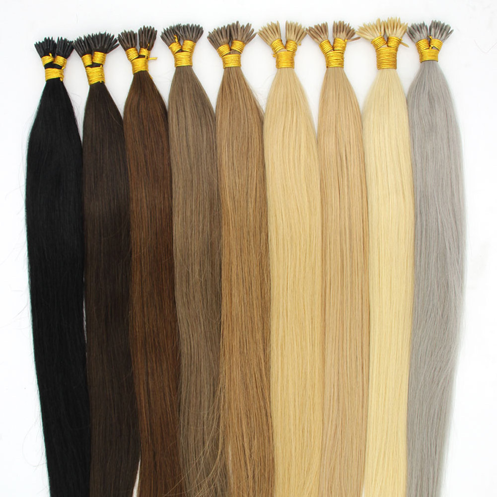 Cheap Training hair 14-24inch 1g/s 50strands  Pre Bonded Glue Stick/I Tip Real Human Hair Extensions