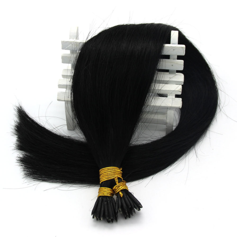 Cheap Training hair 14-24inch 1g/s 50strands  Pre Bonded Glue Stick/I Tip Real Human Hair Extensions