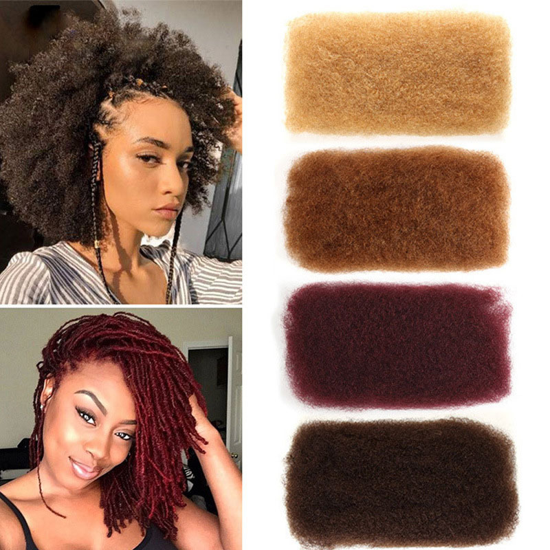 Brazilian Remy Hair Afro Kinky Curly Bulk Human For Braiding dreadlocks Crochet Braid hair 10-22