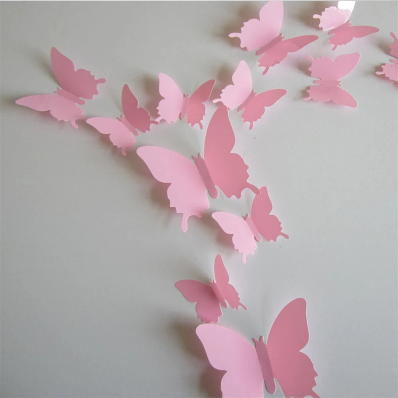 12pcs DIY Art Design Wall Sticker Decals Home Decor Room Decorations Wonderful 3D Butterfly Wedding Photography