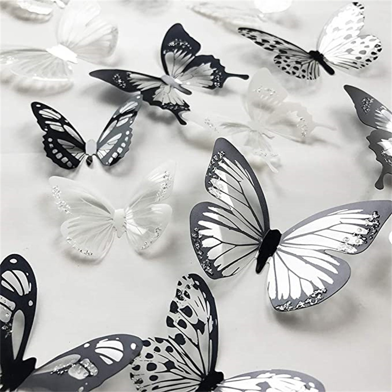 3D Butterfly Wall Stickers with Adhesive Art Decal Butterflies Baby Kids Bedroom Home DIY Decor Removable Sticker