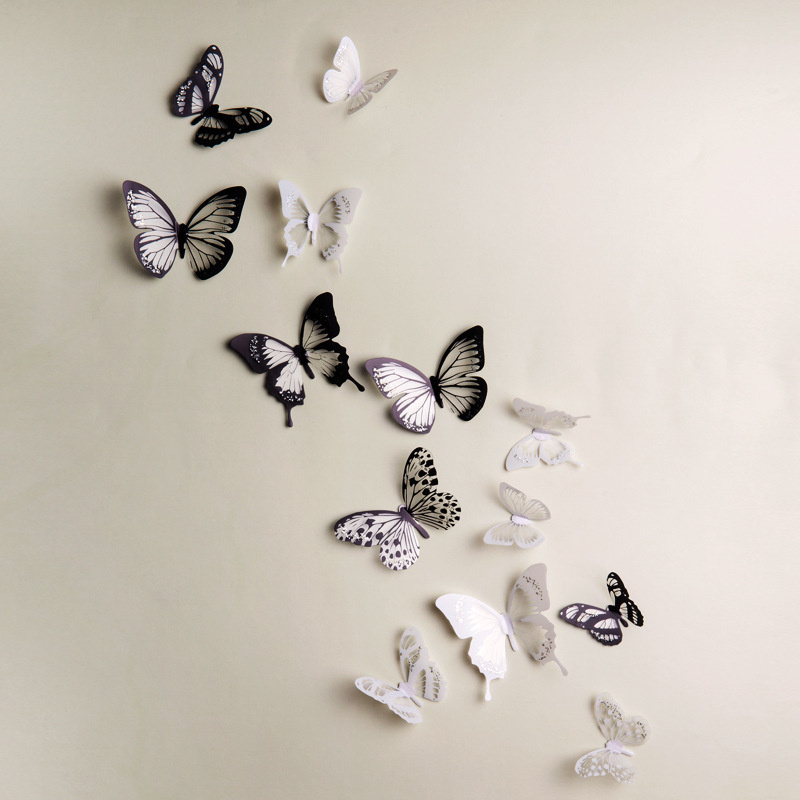 3D Butterfly Wall Stickers with Adhesive Art Decal Butterflies Baby Kids Bedroom Home DIY Decor Removable Sticker