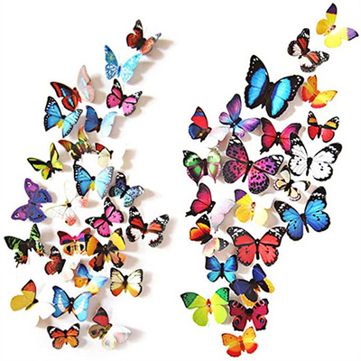 3D Butterfly Wall Decals Butterfly Decor for Wall Removable Mural Stickers Home Decoration Kids Room Bedroom