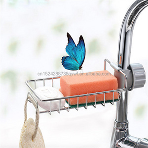 Kitchen Stainless Steel Faucet Storage Sink Rack Organizer Dish Cloth Rack Shelf Cloth Towel Soap Sponge Holder