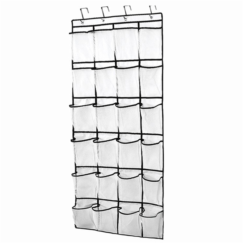 The Door Shoe Organizers, Mesh Shoe Holder 24 Pockets Hanging Shoes Organizer Compartment Storage