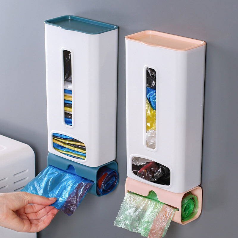 Custom Hanging Acrylic Bags Long And Short Roll Paper Finishing Wall Mounted Trash Bag Boxes Plastic Garbage Bag Storage Box