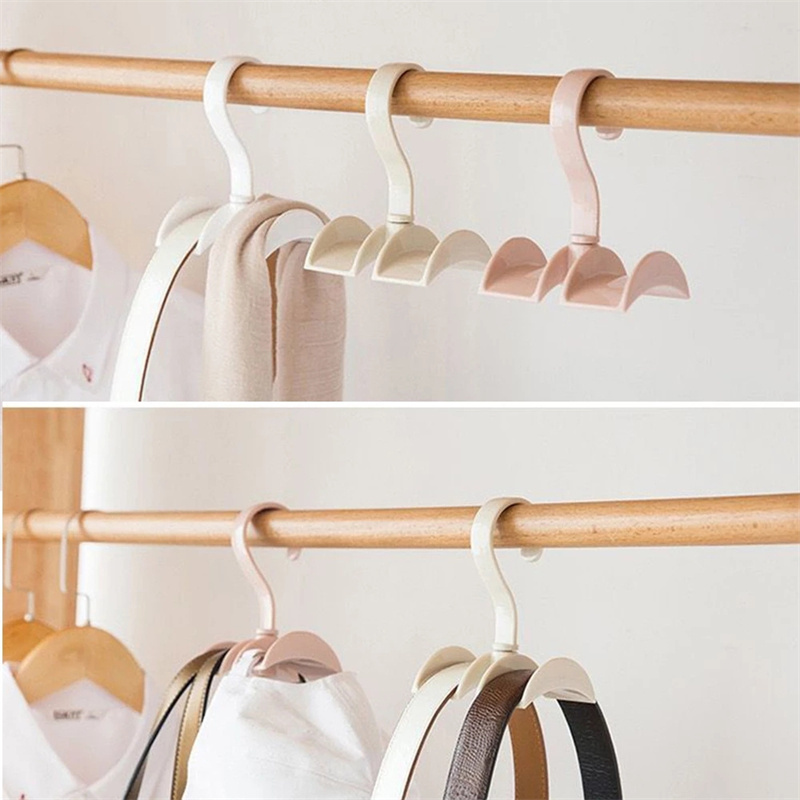 Rotating Handbag Hanger Rack Closet Storage Organizer Hooks for Bag Belt Tie Scarf