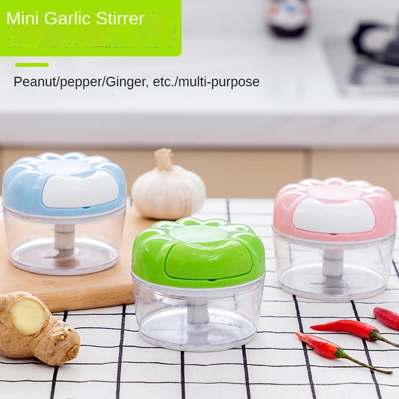 Manual Garlic Chopper Kitchen Chopper Masher Hand Food Processor Mini Garlic Press for Garlic Vegetables Fruits