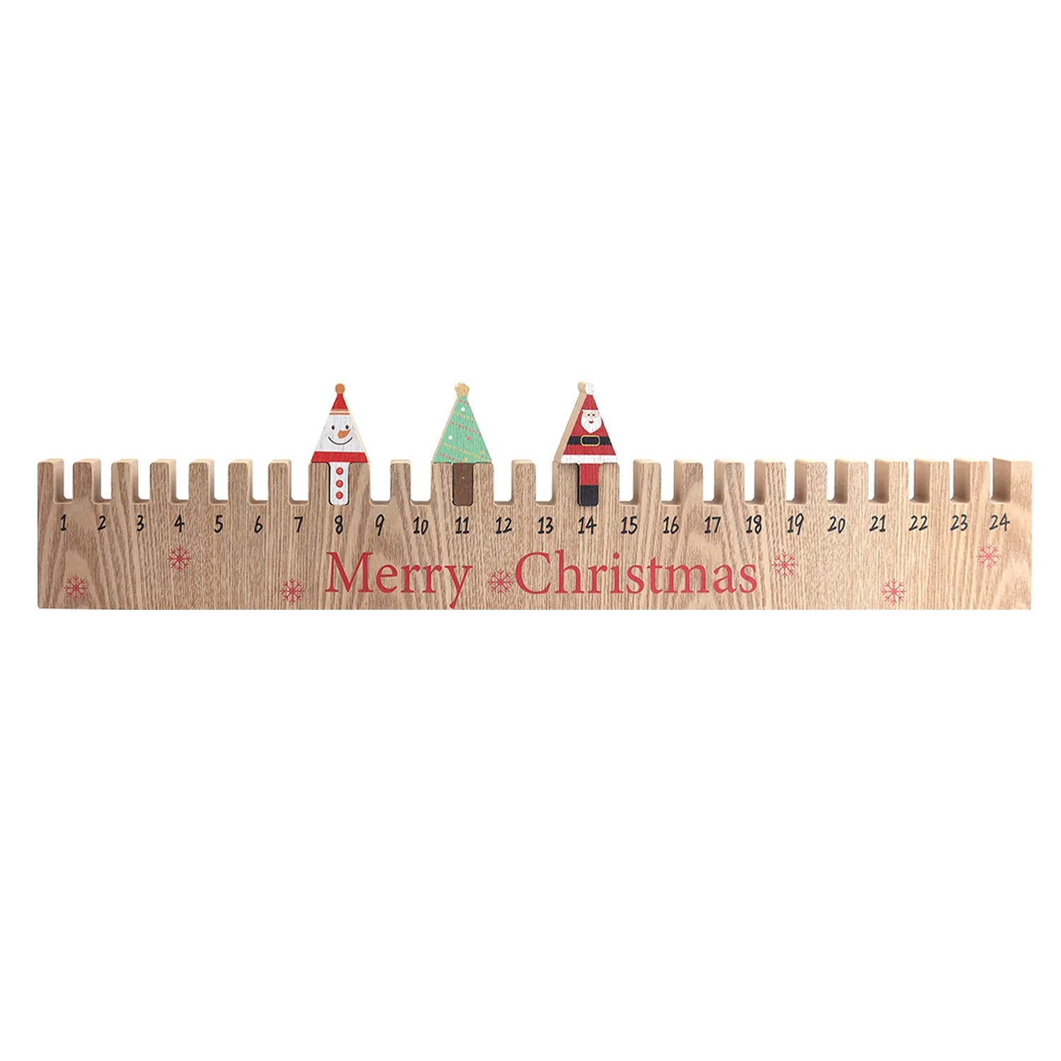 Wholesales Tree Snowman Wooden Countdown Calendar Santa Claus Long Plank Countdown Calendar