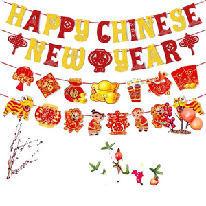 2024 Chinese New Year Personalized Paper Banner Dragon Decorations for Lunar Year Spring Festival Party Packaged in Bag