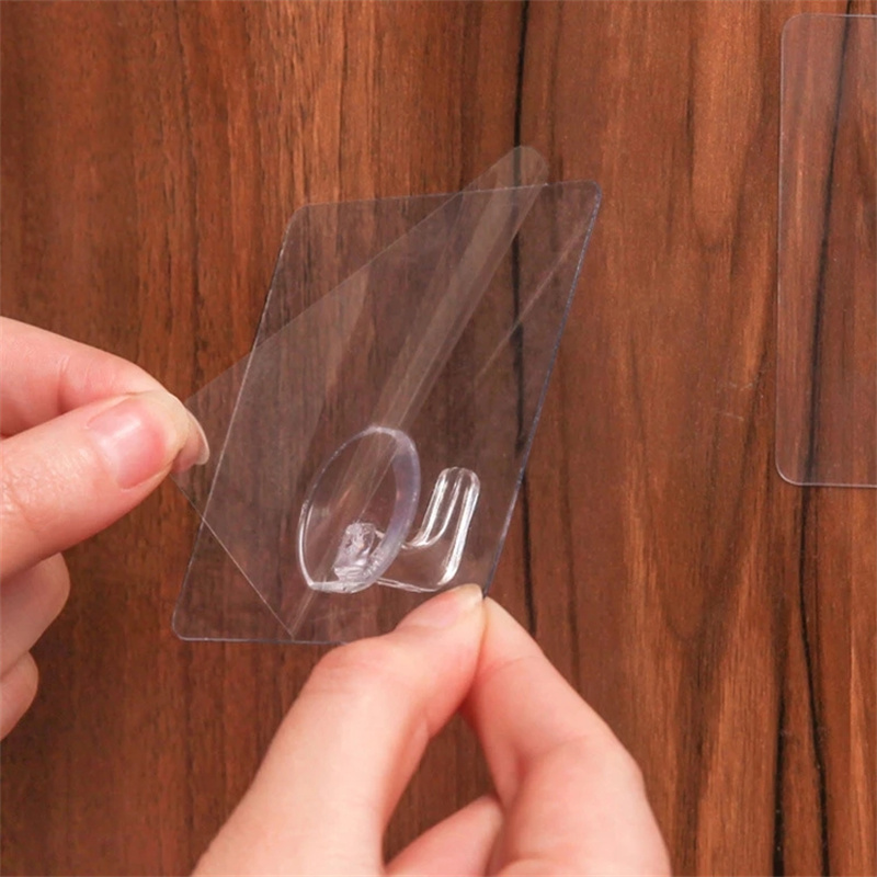 24 Pack Hanging Heavy Duty Self Adhesive Hooks Transparent Waterproof Sticky Hooks for Bathroom Shower Outdoor Kitchen