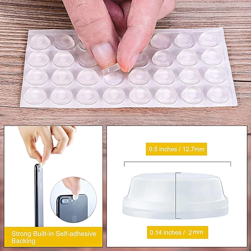 Transparent Rubber Self-Adhesive Damper Drawers Glass Tops Door Stop Bumpers for Cutting Boards Picture Frames Furniture